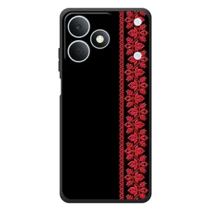 Силиконовый Чехол на RealMe Note 80 с картинкой Вышиванки (Вышиванка на черном)