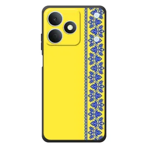 Силиконовый Чехол на RealMe Note 80 (Вышиванка на желтом)
