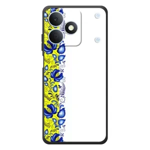 Силиконовый Чехол на RealMe Note 80 с картинкой Вышиванки (Желто-синяя вышиванка)