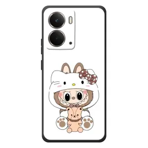 Чехол с принтом Лабубу для RealMe P3 (Белый Лабубу)