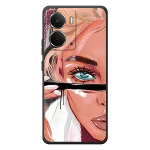 Силіконовый Чохол на RealMe P3 з картинкой Модных девушек (Дівчина та вії)