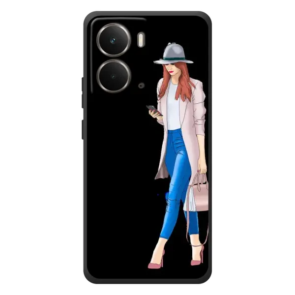 Чехол с рисунком «Девушка со смартфоном» для RealMe P3 Чехол с рисунком «Девушка со смартфоном» для RealMe P3