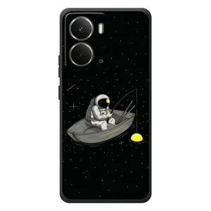 Силиконовый Чехол с принтом "Космонавты" на RealMe P3 (Космонавт на рыбалке)