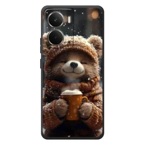 Печатный чехол «Зверята с кофе» для RealMe P3 (Медвежонок с кофе)