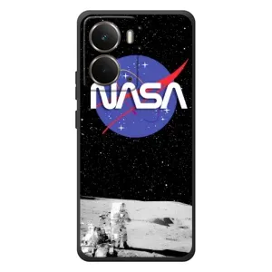 Силиконовый бампер с принтом "Наса" на RealMe P3 (Nasa на луне)