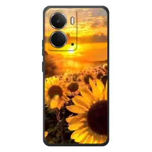 Чехол с Цветами для RealMe P3 (поле подсолнухов)