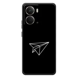 Чехол с картинками на черном фоне для RealMe P3 (Самолетик)