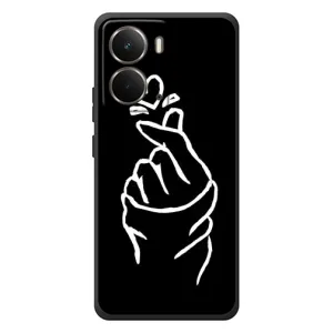 Чехлы (Знак сердечка) на RealMe P3 (Сердце на черном)