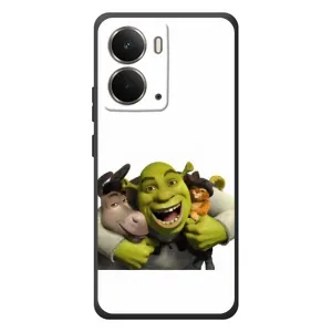 Печатный чехол с принтом Шрек для RealMe P3 (Шрек осел и кот)