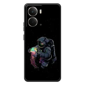 Силиконовый Чехол с принтом "Космонавты" на RealMe P3 (В руках земля)