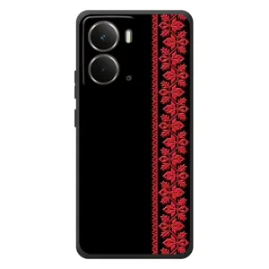 Силиконовый Чехол на RealMe P3 с картинкой Вышиванки (Вышиванка на черном)