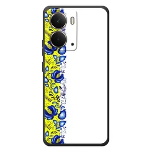 Силиконовый Чехол на RealMe P3 с картинкой Вышиванки (Желто-синяя вышиванка)