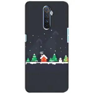 Силиконовый бампер на рождество для Realme X2 Pro (Город зимний)