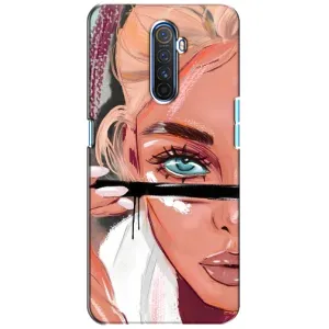 Силиконовый Чехол на Realme X2 Pro с картинкой Стильных Девушек (Девушка и ресницы)