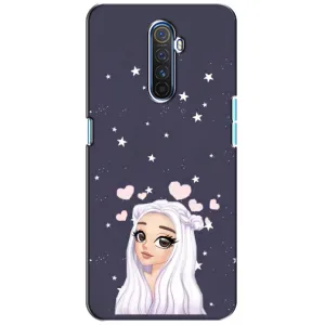 Чехол Стильные девушки на Realme X2 Pro (Девушка и сердечки)