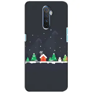 Силиконовый бампер на рождество для Realme X2 Pro (Город зимний)