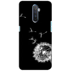 Силиконовый Чехол с одуванчиками на Realme X2 Pro (Одуванчик на чёрном)