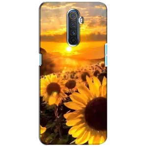 Чехол с Цветами для Realme X2 Pro (поле подсолнухов)