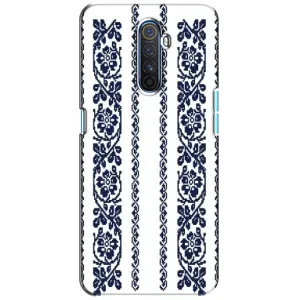 Силиконовый Чехол на Realme X2 Pro с картинкой Вышиванки (Синяя вышиванка)