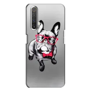 Чехол (ТПУ) Милые собачки для Realme X3 (Бульдог в очках)
