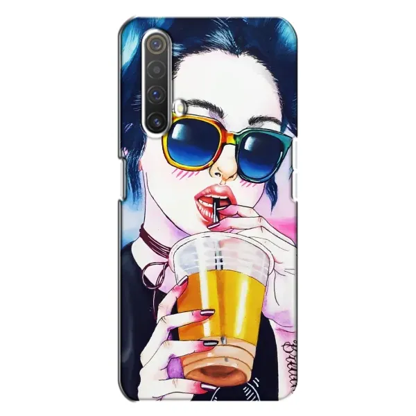 Чехол с рисунком «Девушка с коктейлем» для Realme X3