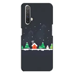 Силиконовый бампер на рождество для Realme X3 (Город зимний)