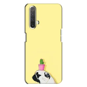 Бампер для Realme X3 с картинкой "Песики" (Кактус на голове)
