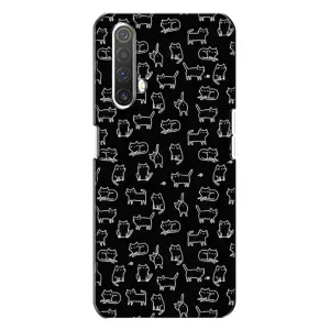 Чехол на тематику: Коты для Realme X3 (Котики на черном)