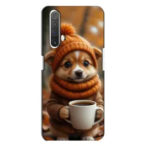 Печатный чехол «Зверята с кофе» для Realme X3 (Собачка с кофе)