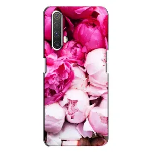 Силиконовый бампер с принтом (цветочки) на Реалми Х3 (Пионы)