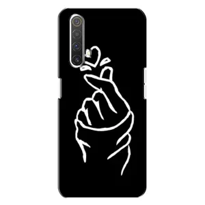 Чехлы (Знак сердечка) на Realme X3 (Сердце на черном)