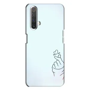 Чехлы (Знак сердечка) на Realme X3 (Сердце на голубом)