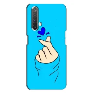Чехлы (Знак сердечка) на Realme X3 (Сердце на синем)