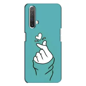 Чехлы (Знак сердечка) на Realme X3 (Сердечко на бирюзовом)