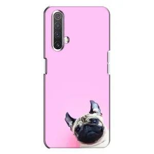 Бампер для Realme X3 с картинкой "Песики" (Собака на розовом)