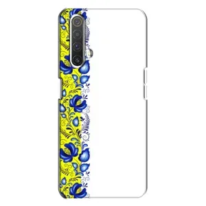 Силиконовый Чехол на Realme X3 с картинкой Вышиванки (Желто-синяя вышиванка)