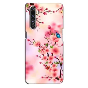 Чехол с принтом САКУРЫ на Realme X50 Pro (Бабочки на сакуре)