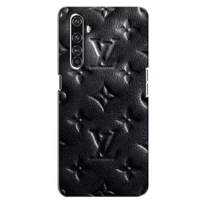 Текстурный Чехол Louis Vuitton для Реалми Х50 Про (Черный ЛВ)