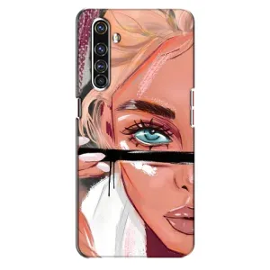 Силиконовый Чехол на Realme X50 Pro с картинкой Стильных Девушек (Девушка и ресницы)