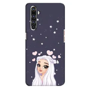 Чехол Стильные девушки на Realme X50 Pro (Девушка и сердечки)