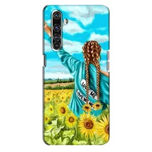 Чехол Стильные девушки на Realme X50 Pro (Девушка на поле)