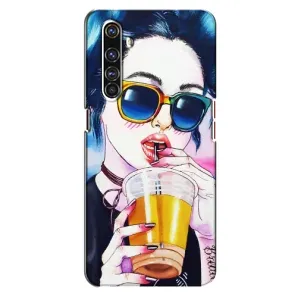 Чехол с картинкой Модные Девчонки Realme X50 Pro (Девушка с коктейлем)