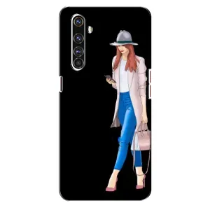Чехол с картинкой Модные Девчонки Realme X50 Pro (Девушка со смартфоном)