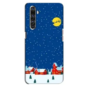 Силиконовый бампер на рождество для Realme X50 Pro (Город в снегу)