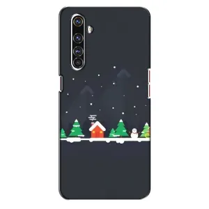 Силиконовый бампер на рождество для Realme X50 Pro (Город зимний)