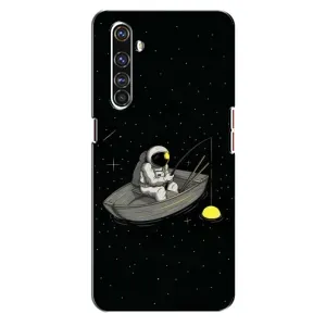Силиконовый Чехол с принтом "Космонавты" на Realme X50 Pro (Космонавт на рыбалке)