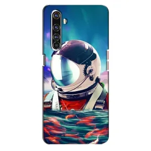 Силиконовый Чехол с принтом "Космонавты" на Realme X50 Pro (Космонавт в воде)