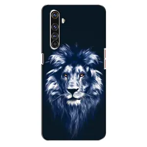 Чохол з картинкою на Realme X50 Pro (Лев – синій)