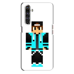 Чехлы для Realme X50 Pro (Персонажи Майн Крафт) (Мальчик в голубом)