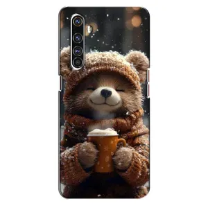 Друкований чохол 'Звірята з кавою' для Realme X50 Pro (Ведмедик з кавою)